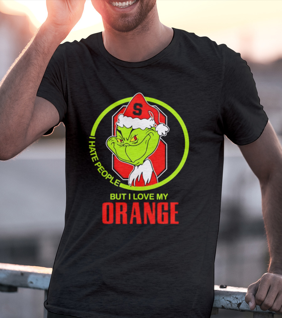 Grinch I Hate People But I Love My Syracuse Orange Christmas T-Shirt