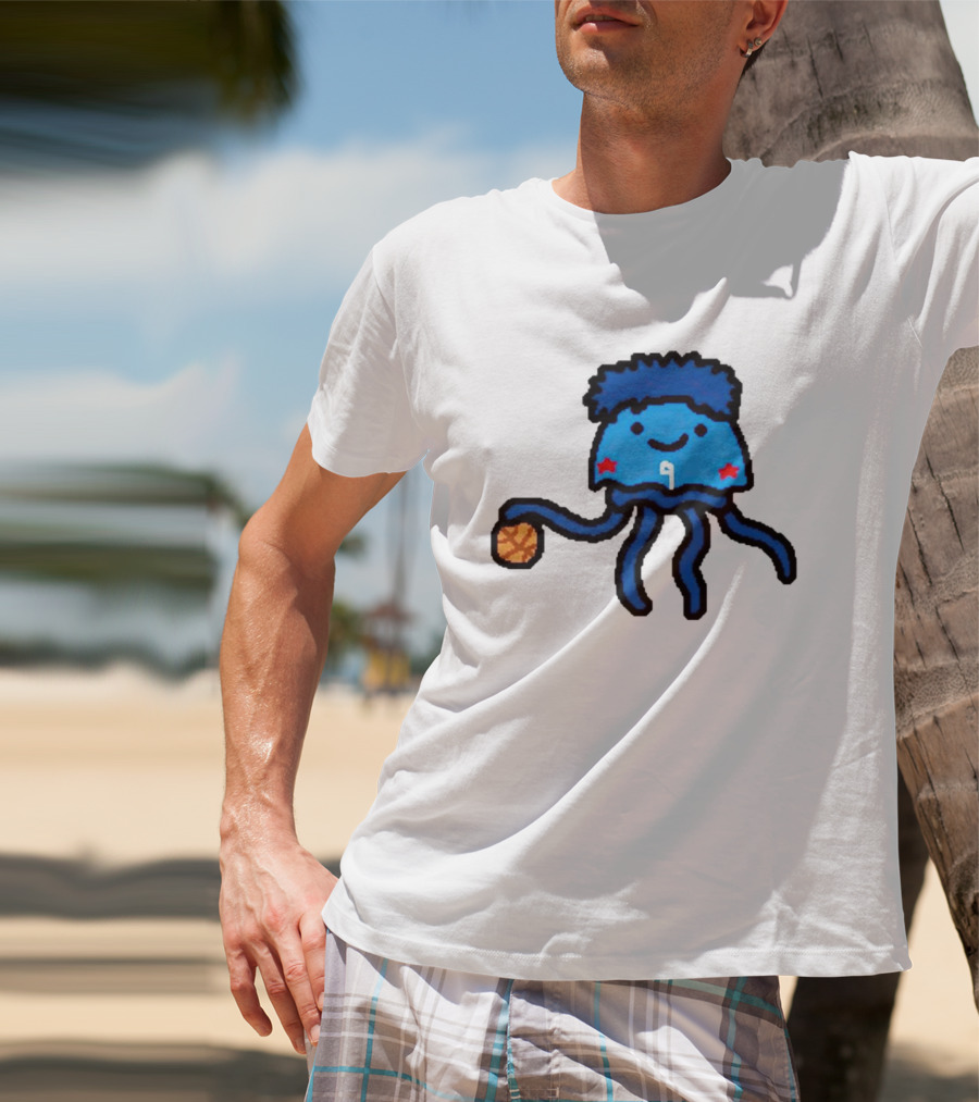 Kelly Oubre Jr Cartoon Jellyfish Basketball Star T-Shirt