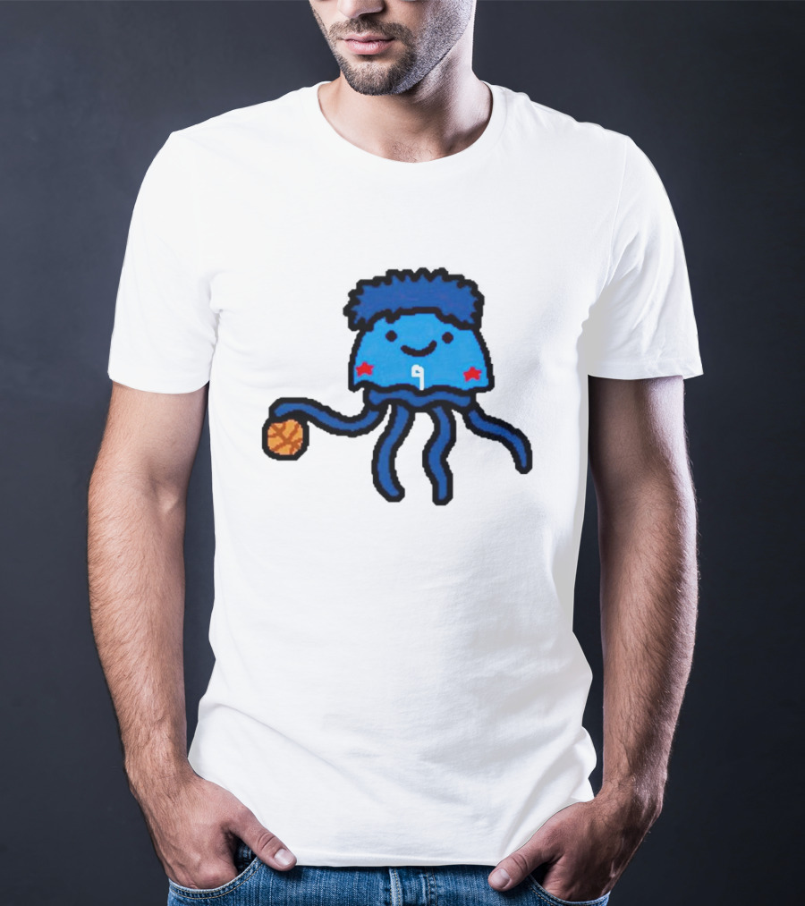 Kelly Oubre Jr Cartoon Jellyfish Basketball Star T-Shirt