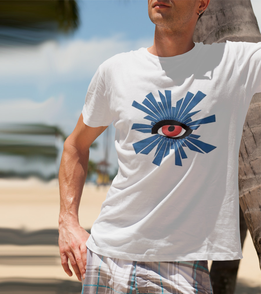 House Of Errors Eye Design With Radiant Blue And Red Iconic Elements T-Shirt