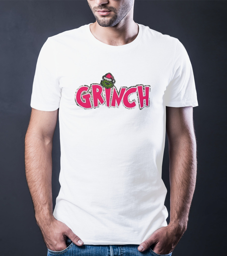 Grinch Pink Southern Shack Santa Hat T-Shirt