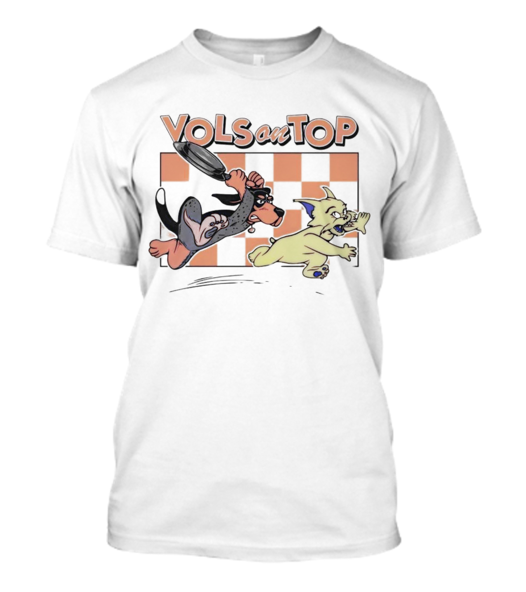 Tennessee Volunteers Vols On Top Checkerboard Chase T-Shirt