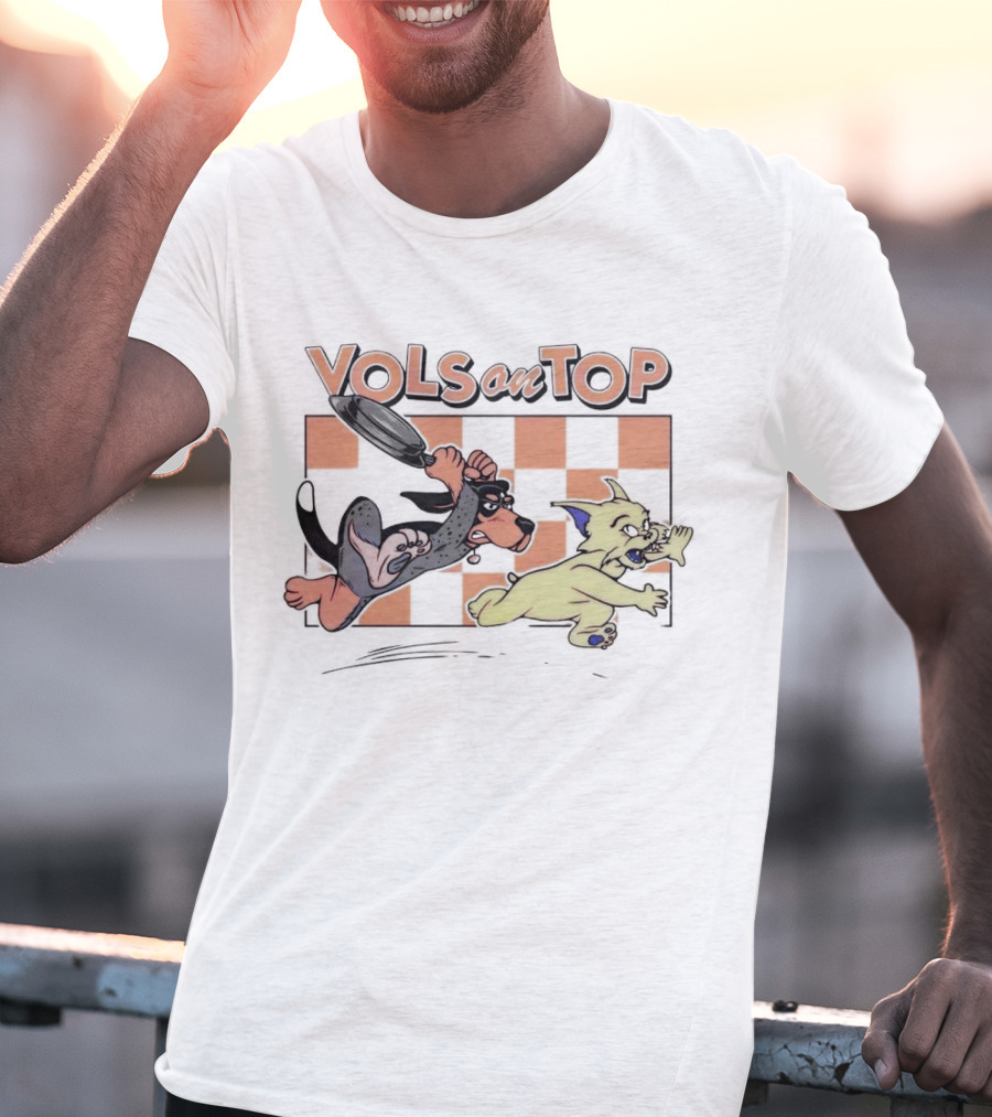 Tennessee Volunteers Vols On Top Checkerboard Chase T-Shirt