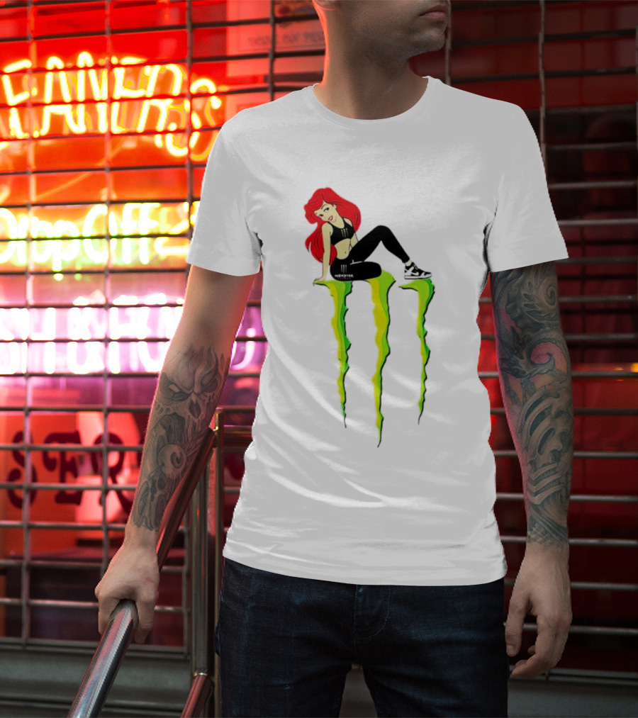 Ariel Monster Energy Logo Crossover T-Shirt