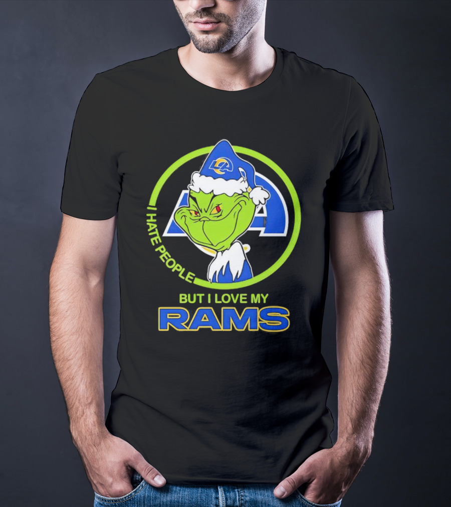 I Hate People But I Love My Los Angeles Rams Grinch T-Shirt