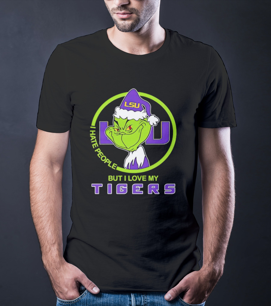 Grinch I Hate People But I Love My LSU Tigers T-Shirt
