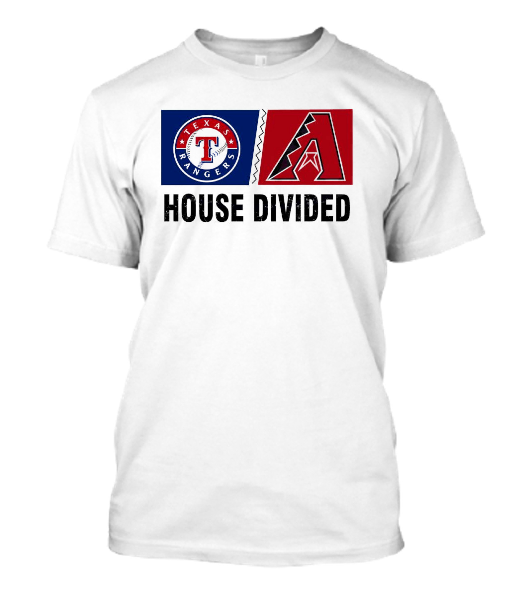 Texas Rangers Arizona Diamondbacks House Divided T-Shirt