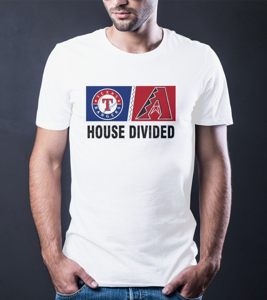 Texas Rangers Arizona Diamondbacks House Divided T-Shirt