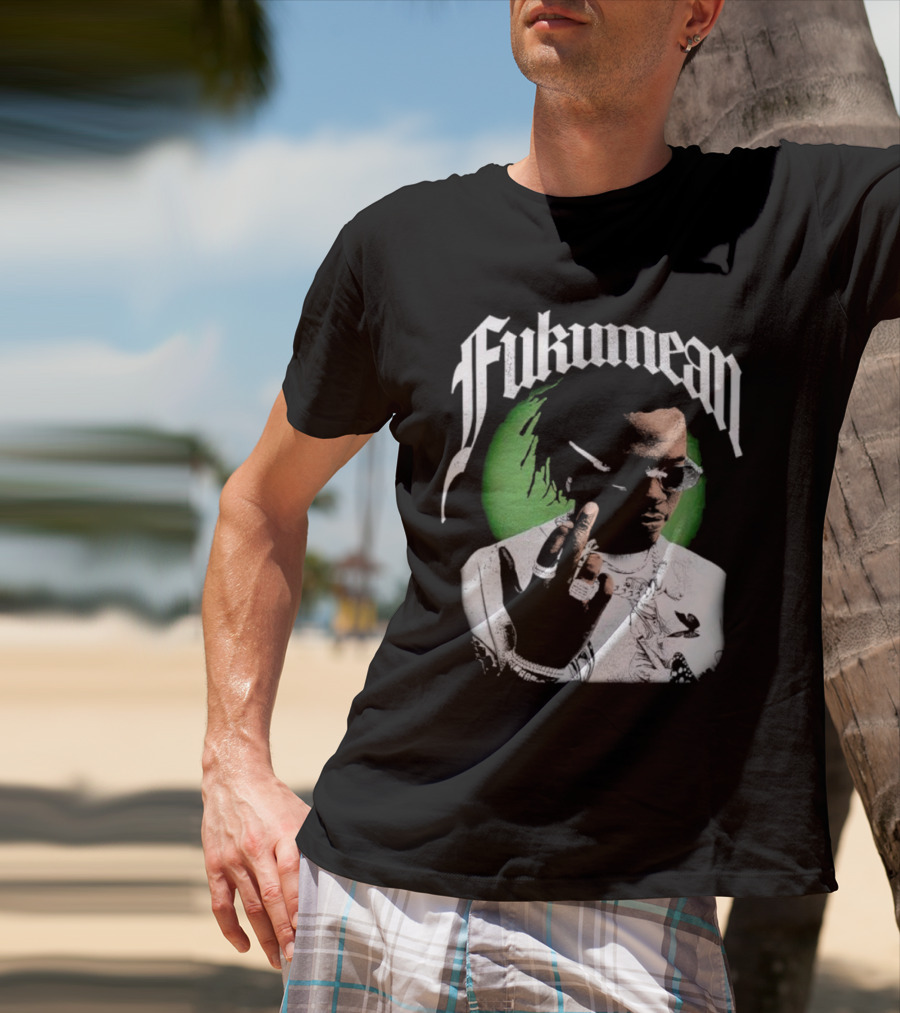 Fukumean 90s Vintage Hip Hop Style With Green Aura T-Shirt