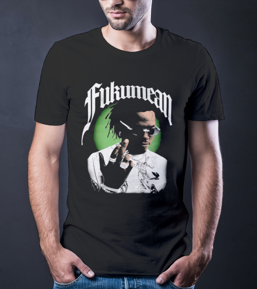Fukumean 90s Vintage Hip Hop Style With Green Aura T-Shirt