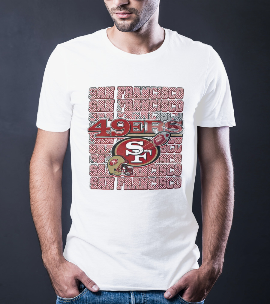 San Francisco 49ers Checkered Helmet T-Shirt