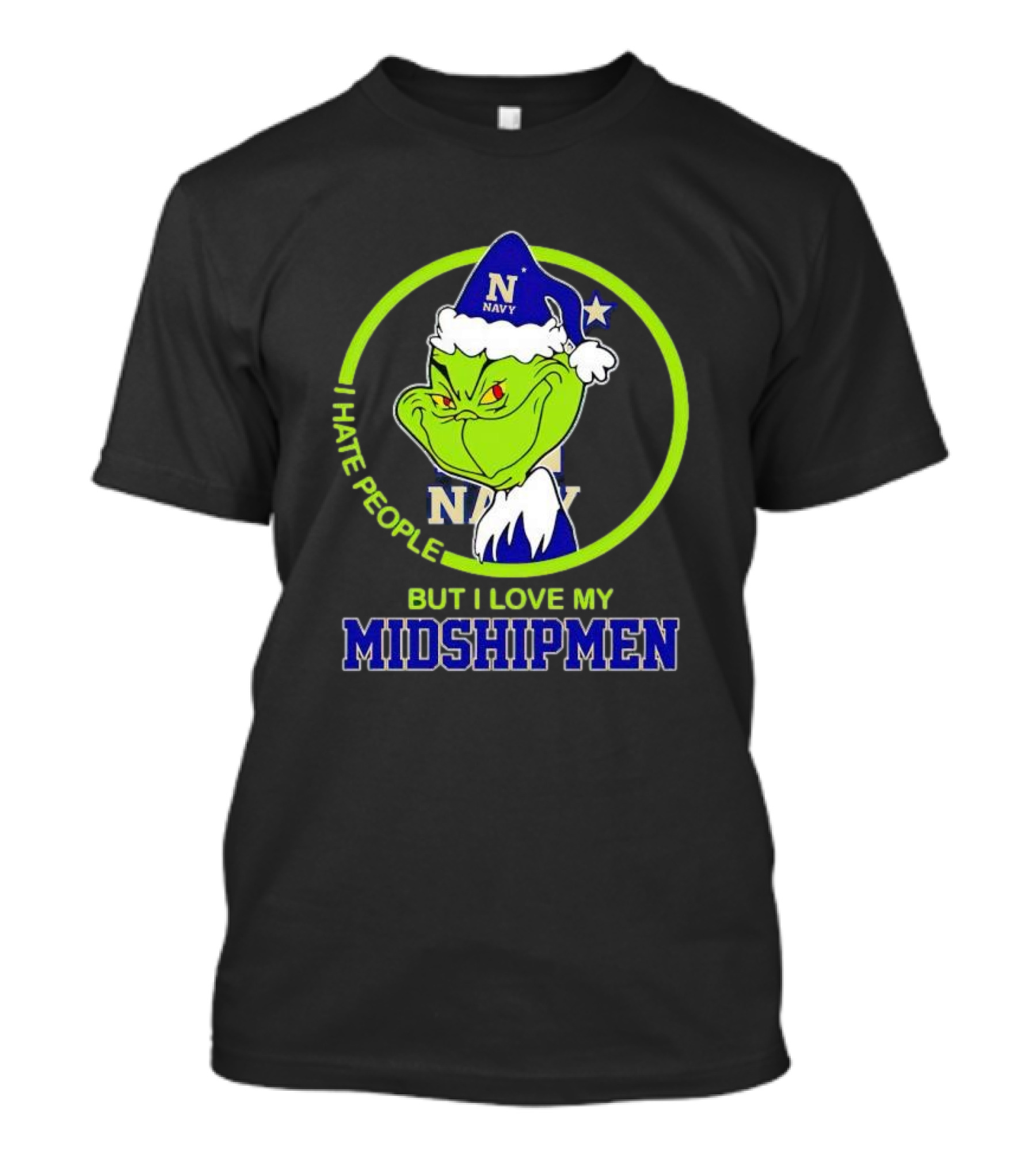 Grinch I Hate People But I Love My Navy Midshipmen T-Shirt