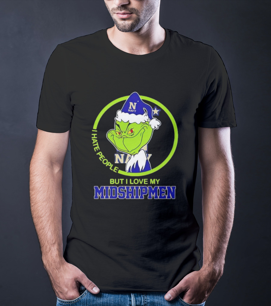 Grinch I Hate People But I Love My Navy Midshipmen T-Shirt