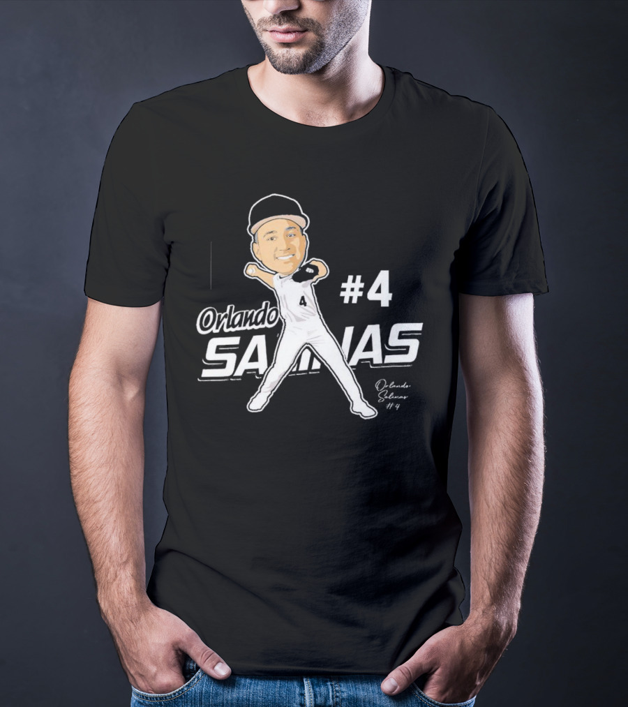 Orlando Salinas #4 Caricature Signature T-Shirt