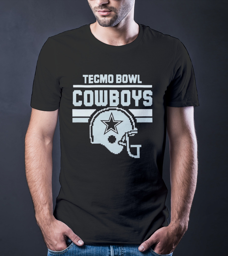 Tecmo Bowl Cowboys Helmet Vintage Pixel T-Shirt