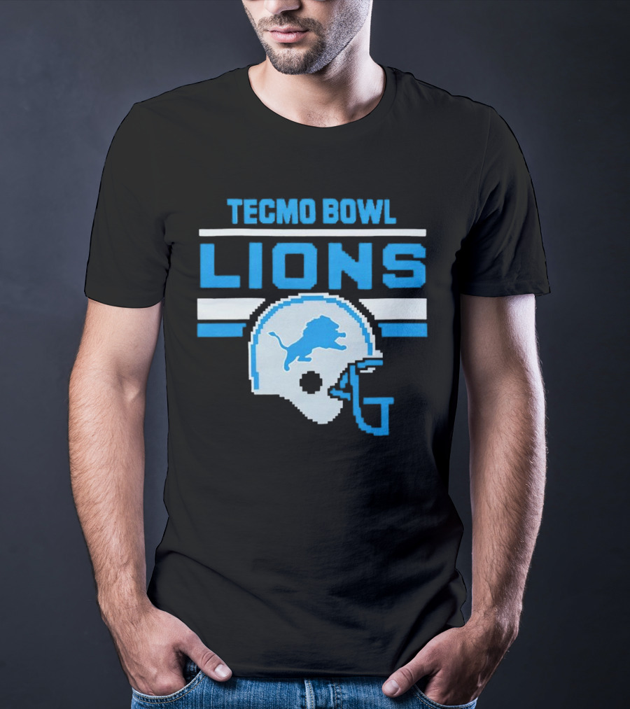 Tecmo Bowl Lions Helmet Detroit T-Shirt
