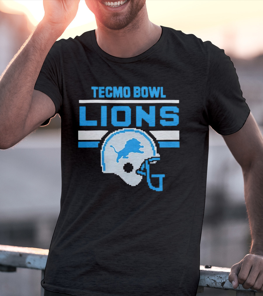Tecmo Bowl Lions Helmet Detroit T-Shirt