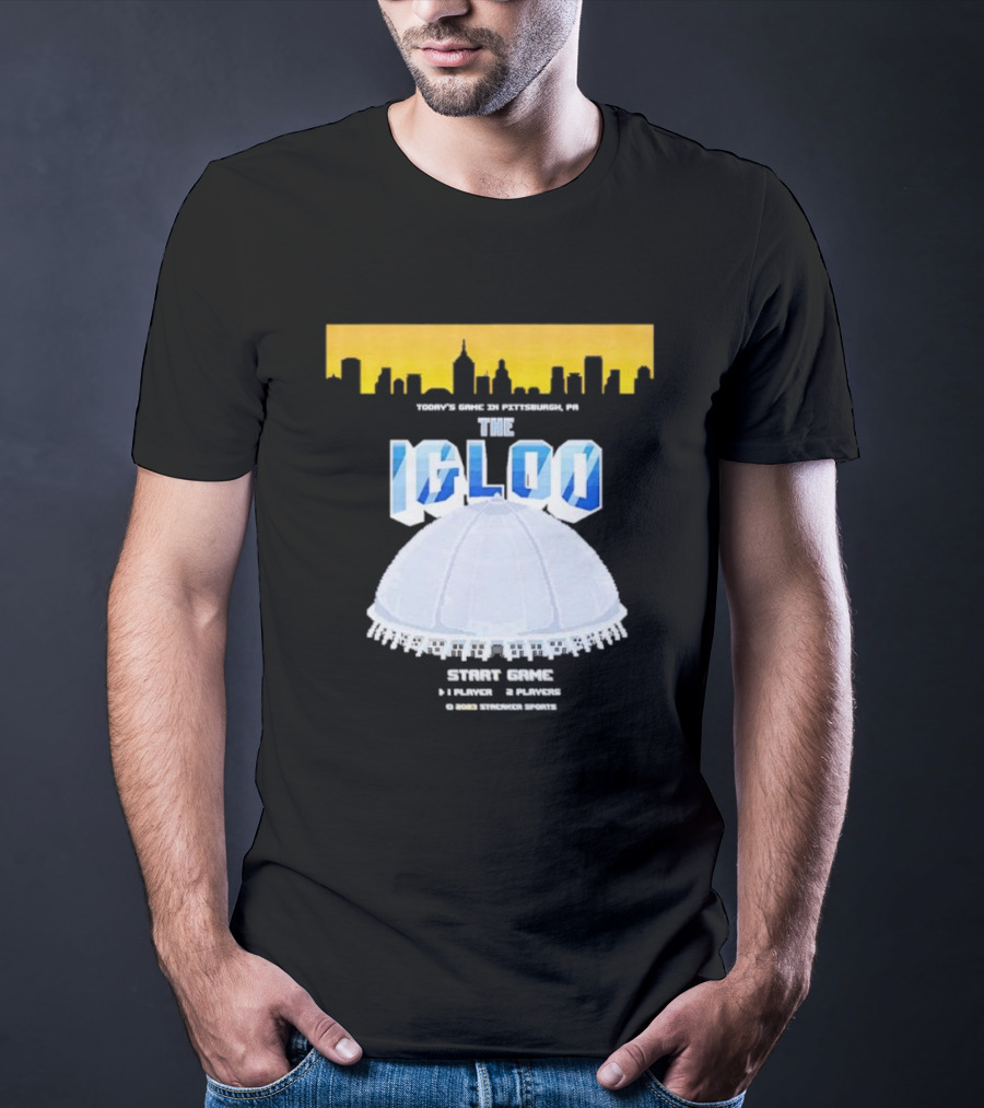 8-Bit Start Game Pittsburgh PA The Igloo Retro Skyline T-Shirt