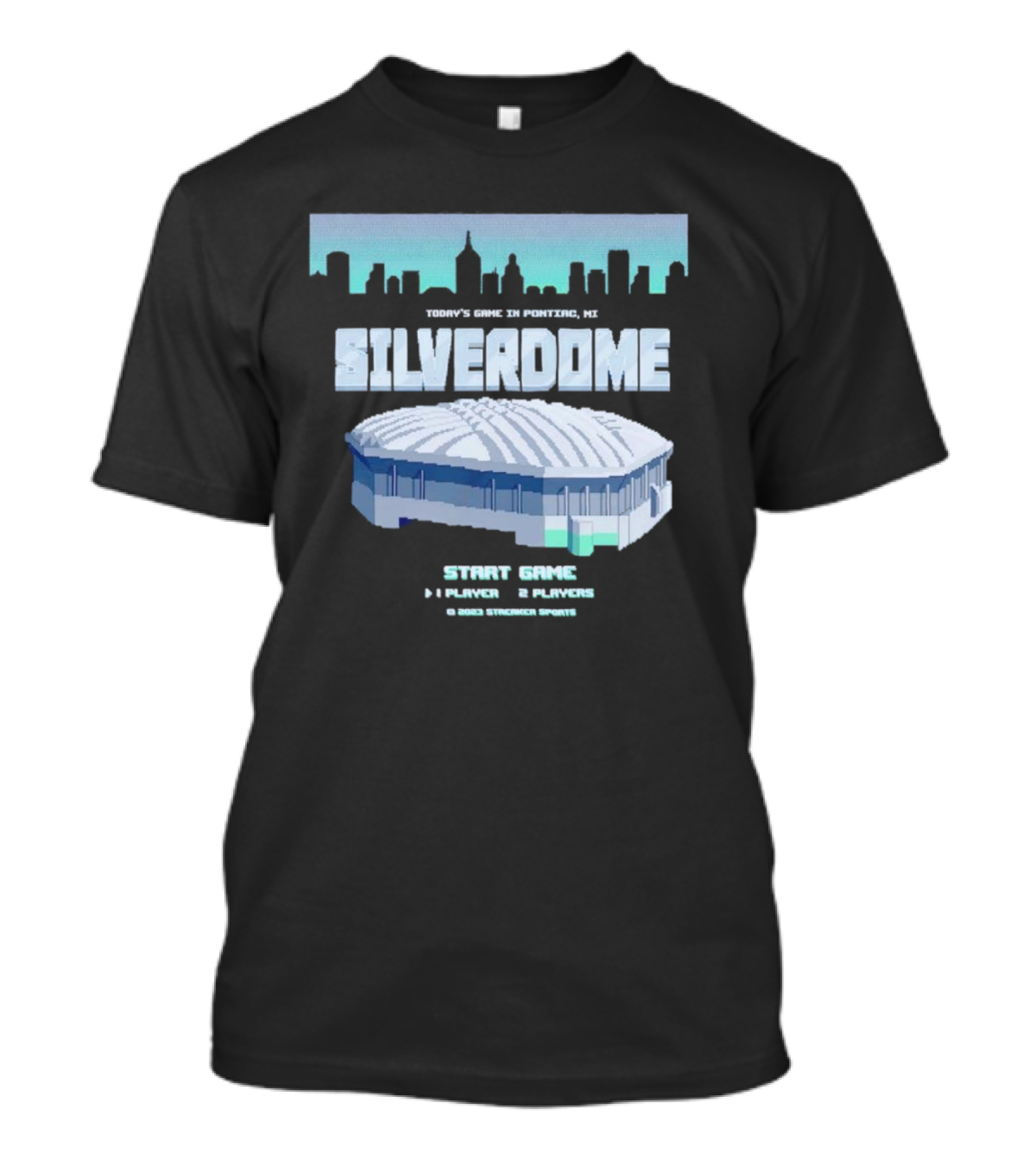 Silverdome 8-Bit Today's Game In Pontiac MI Start Game 1 Player 2 Players T-Shirt