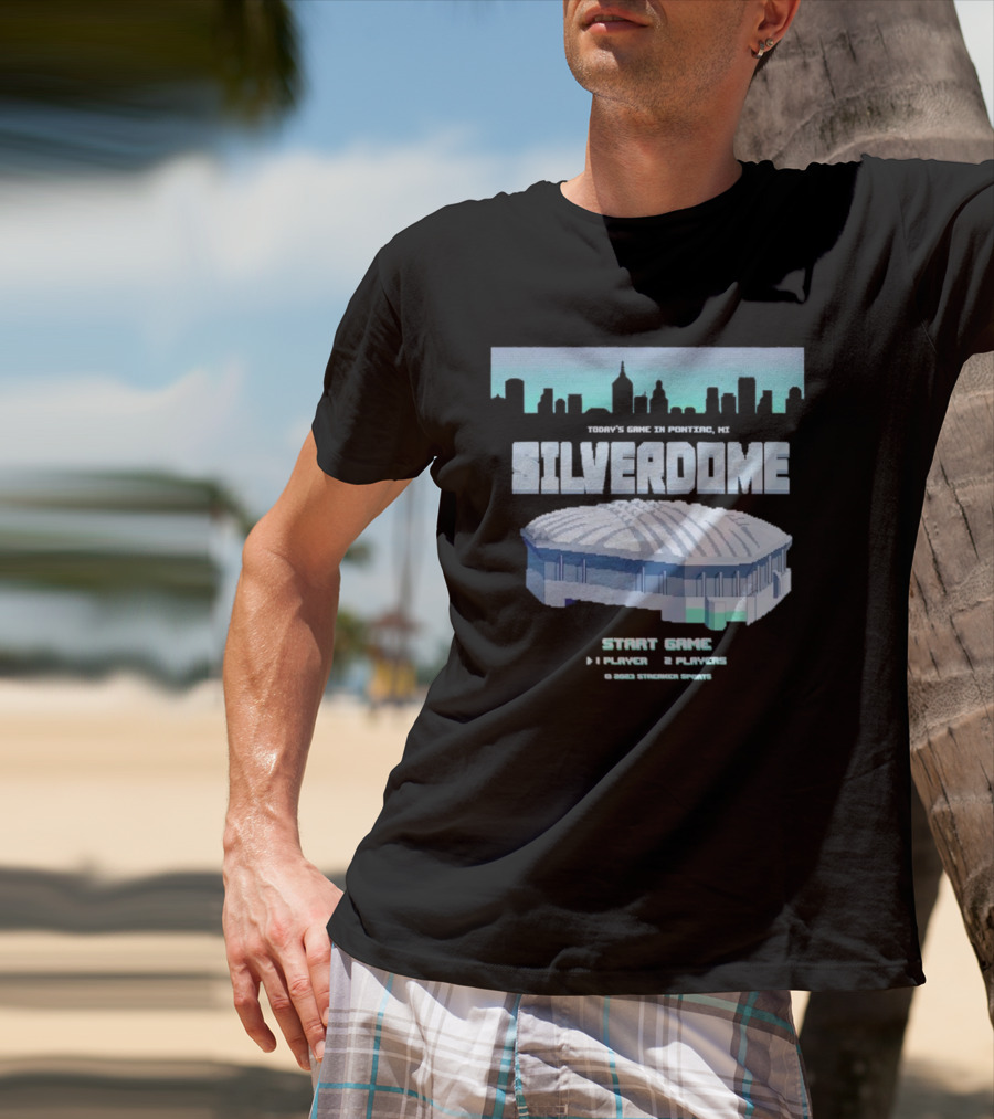 Silverdome 8-Bit Today's Game In Pontiac MI Start Game 1 Player 2 Players T-Shirt