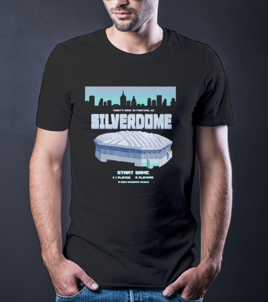 Silverdome 8-Bit Today's Game In Pontiac MI Start Game 1 Player 2 Players T-Shirt