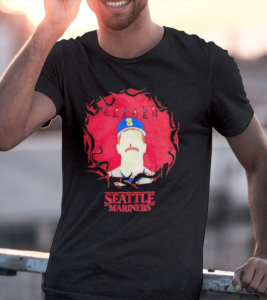 Eleven Stranger Things Style Seattle Mariners Baseball T-Shirt