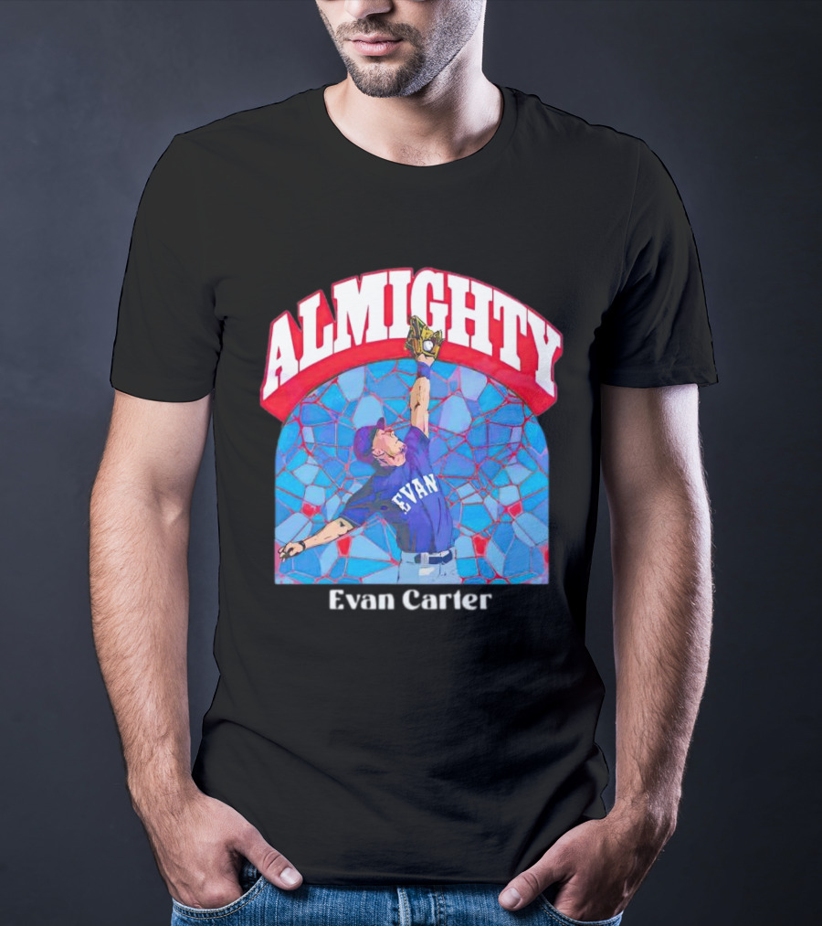 Evan Carter Almighty Baseball Texas T-Shirt