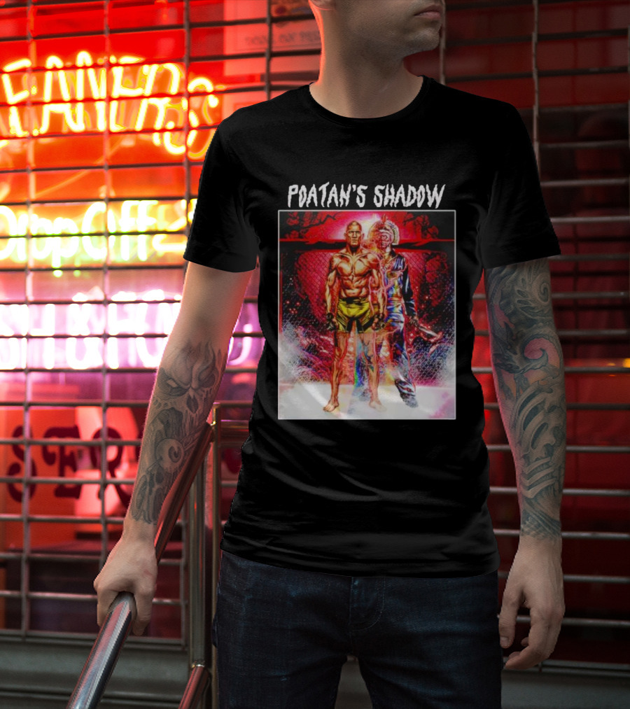 Poatan's Shadow Dual Persona Warrior In Fight Arena T-Shirt