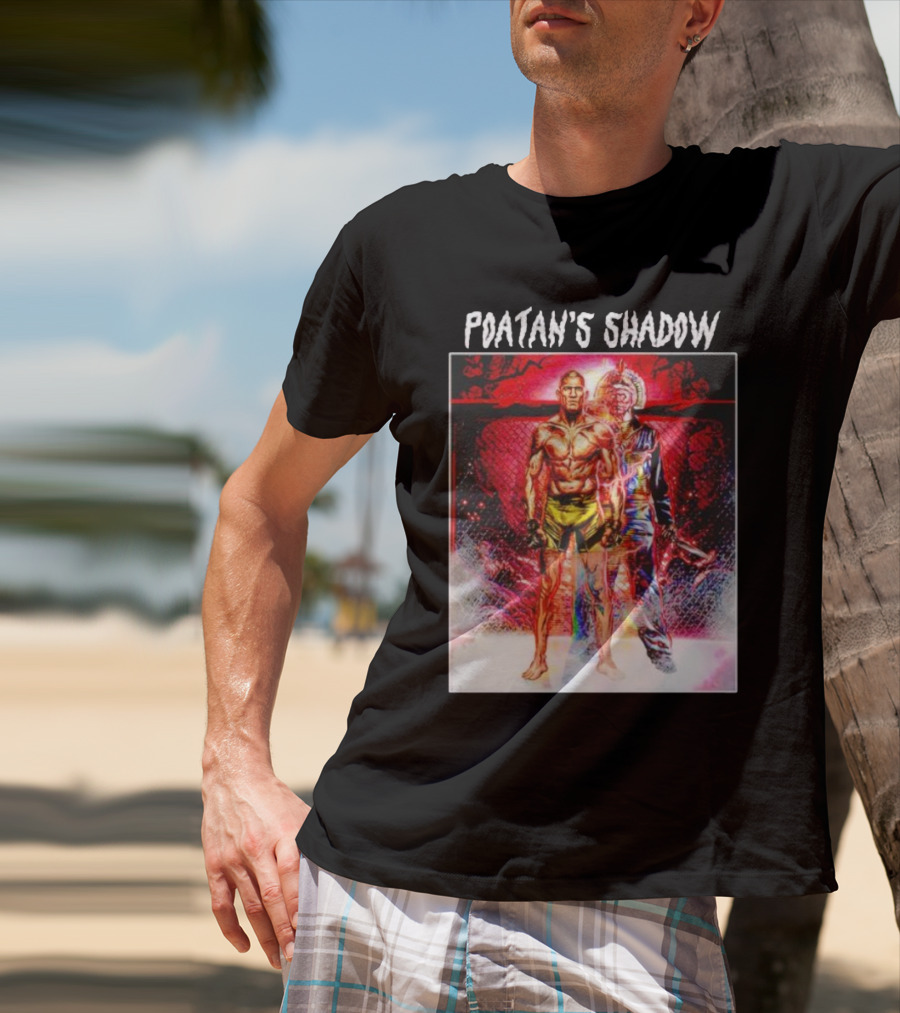 Poatan's Shadow Dual Persona Warrior In Fight Arena T-Shirt