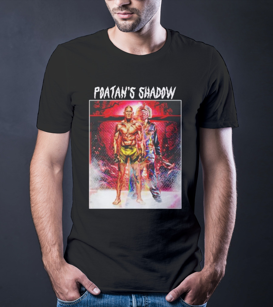 Poatan's Shadow Dual Persona Warrior In Fight Arena T-Shirt