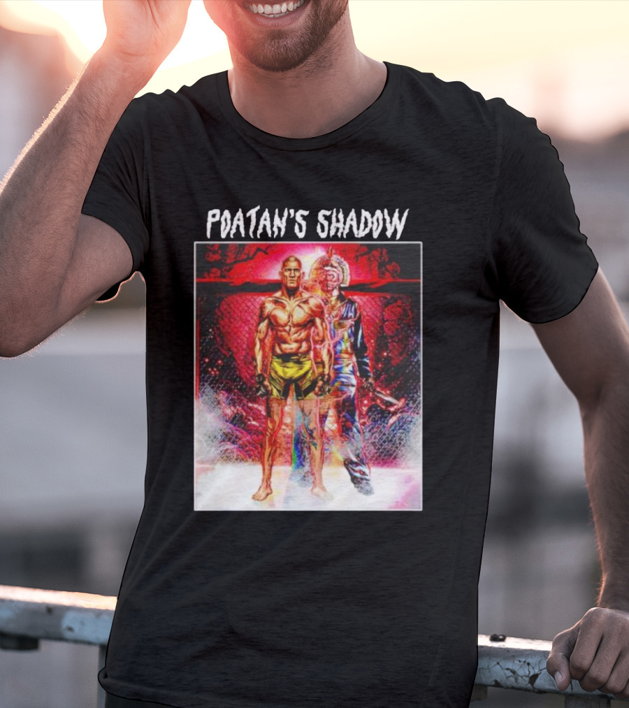 Poatan's Shadow Dual Persona Warrior In Fight Arena T-Shirt