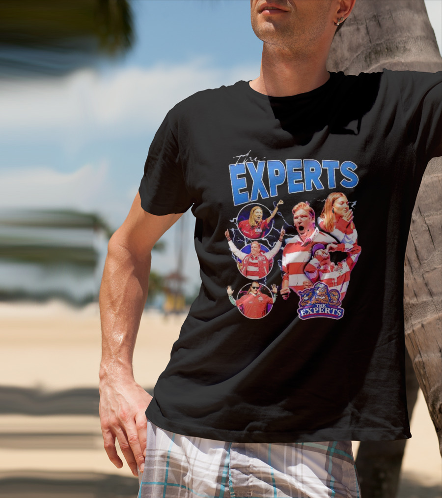 The Experts Team Football Enthusiasts In Red And White Stripes T-Shirt