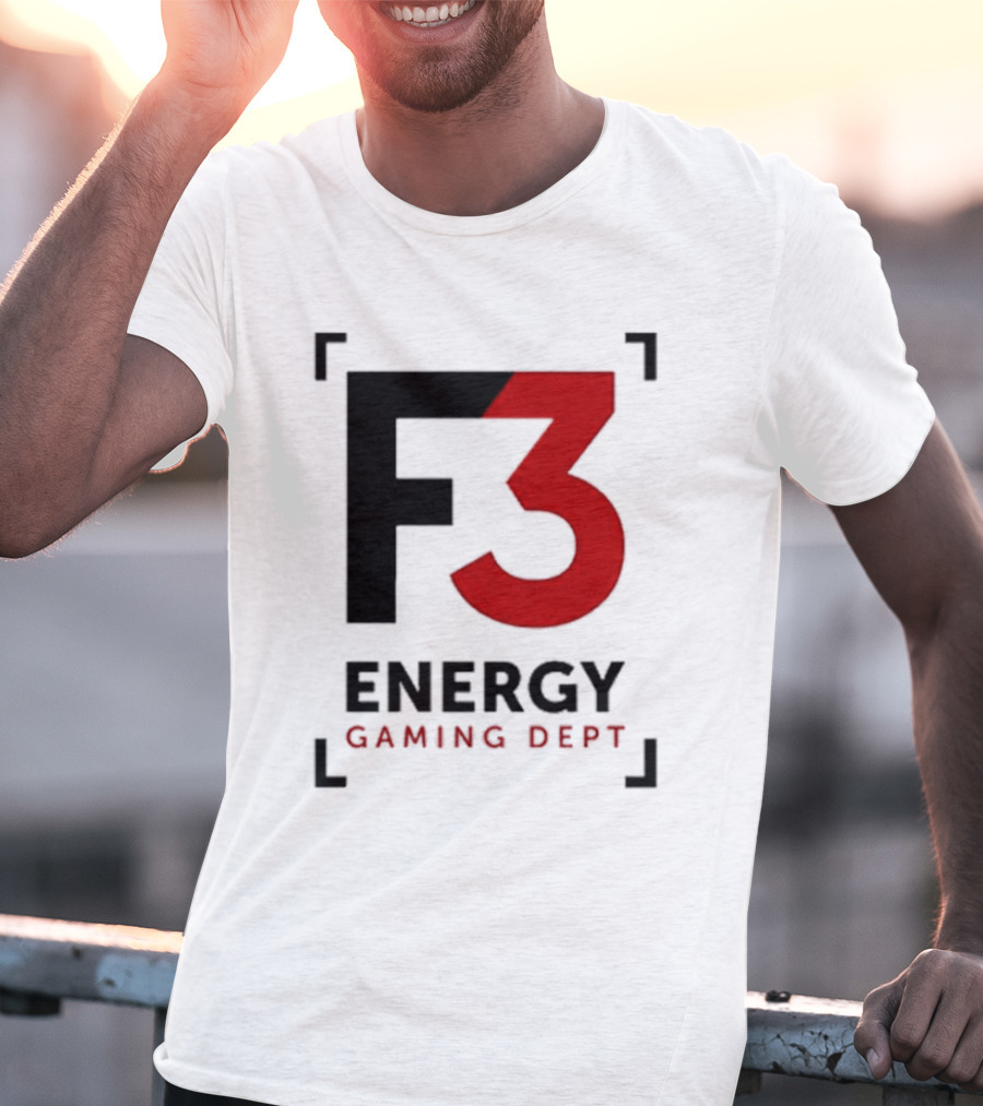 F3 Energy Gaming Dept Bold Red And Black T-Shirt