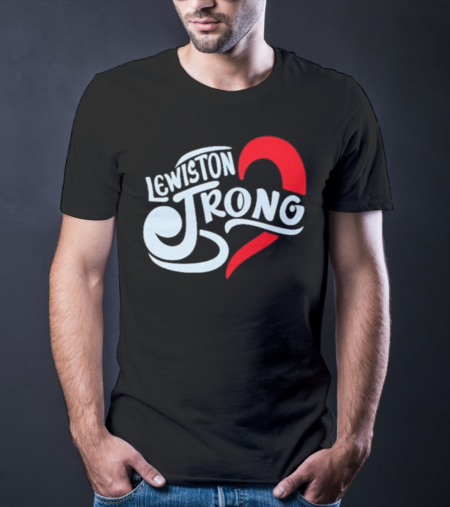 Lewiston Strong Heart Symbol Maine Resilience T-Shirt