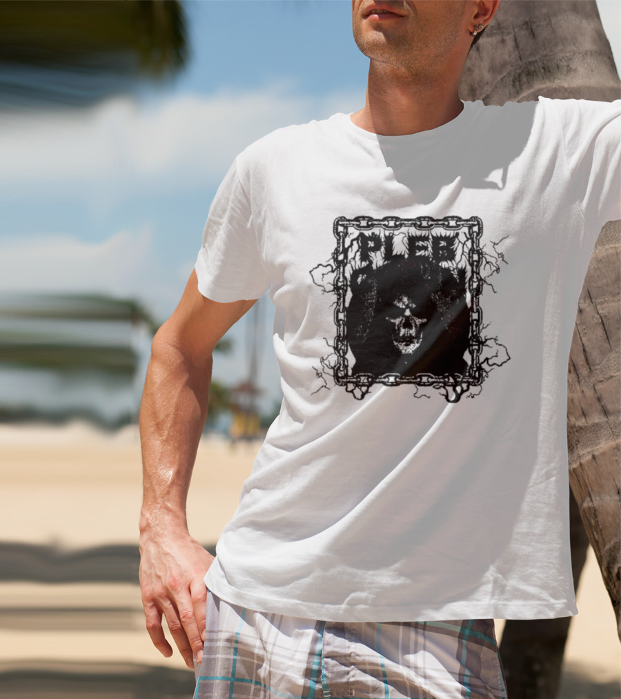 Plebchain Skull With Lightning And Chains T-Shirt