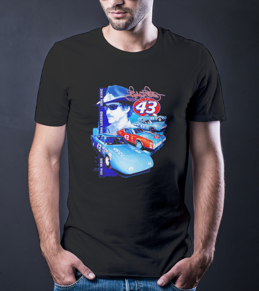 Richard Petty The Legend The King 43 Signature Racing Cars T-Shirt