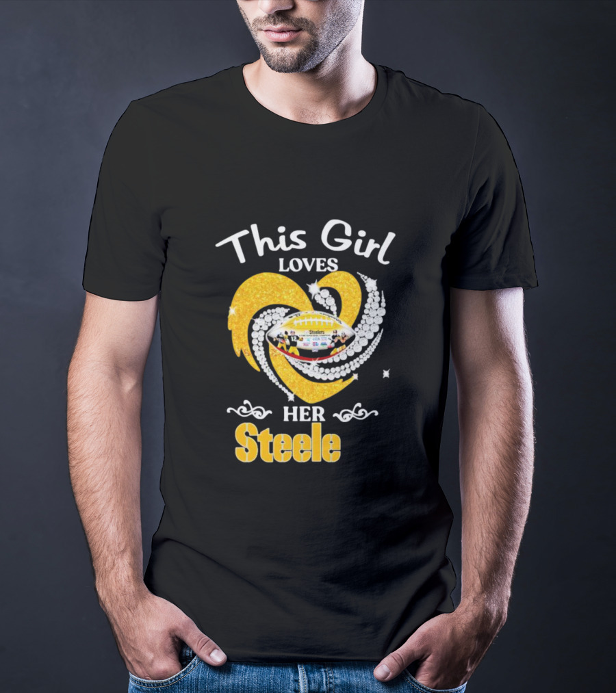 This Girl Loves Her Steelers Heart Football Fan Love T-Shirt