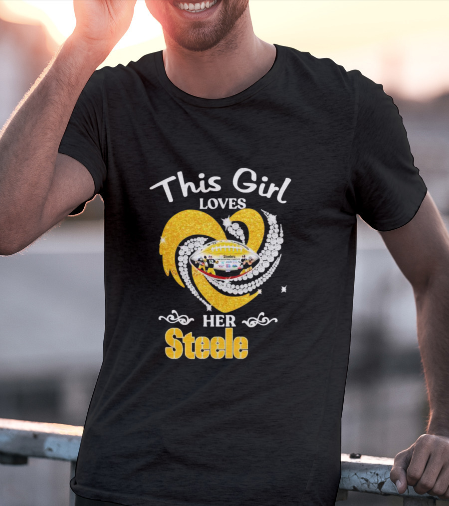 This Girl Loves Her Steelers Heart Football Fan Love T-Shirt