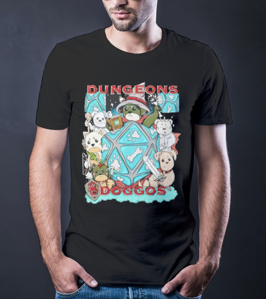 Dungeons Doggos Adventures With Magic Dice And Wizards T-Shirt