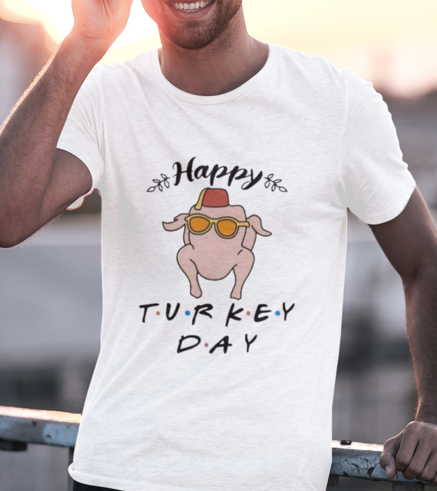 Happy Turkey Day Friends Sunglasses Dance T-Shirt