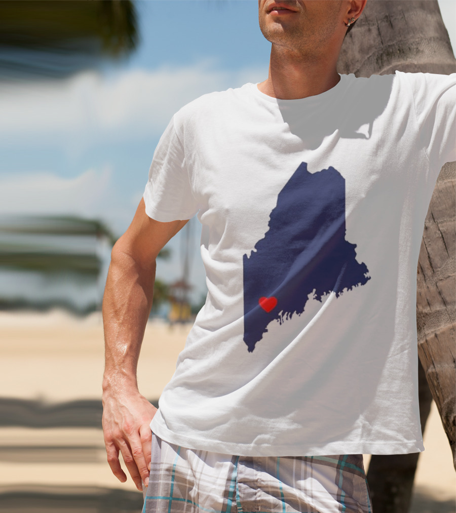 Lewiston Strong Heart Map Maine T-Shirt