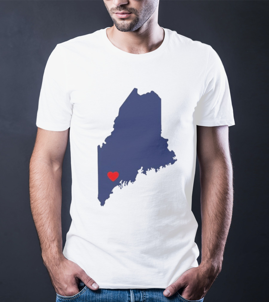 Lewiston Strong Heart Map Maine T-Shirt