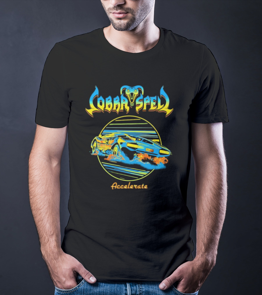Cobra Spell Accelerate Neon Cobra And Racing Car T-Shirt