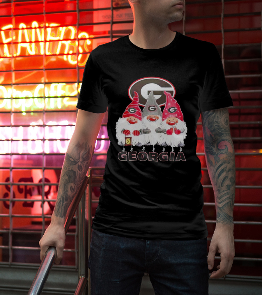 Georgia Bulldogs Christmas Gnome Trio T-Shirt