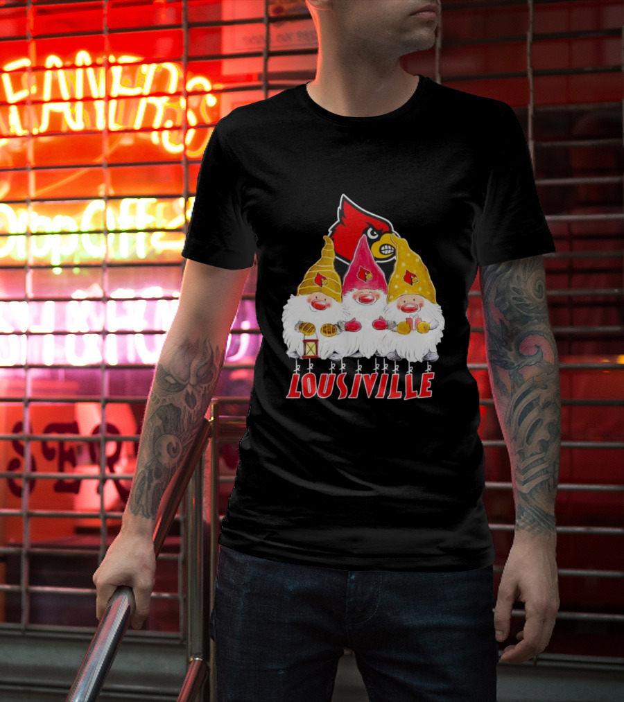 Louisville Cardinals Christmas Gnomies T-Shirt