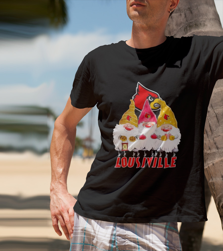 Louisville Cardinals Christmas Gnomies T-Shirt