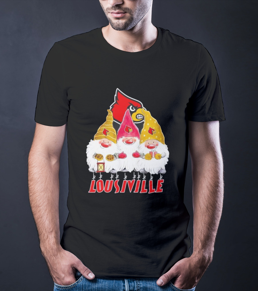 Louisville Cardinals Christmas Gnomies T-Shirt