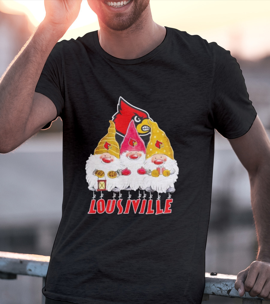 Louisville Cardinals Christmas Gnomies T-Shirt