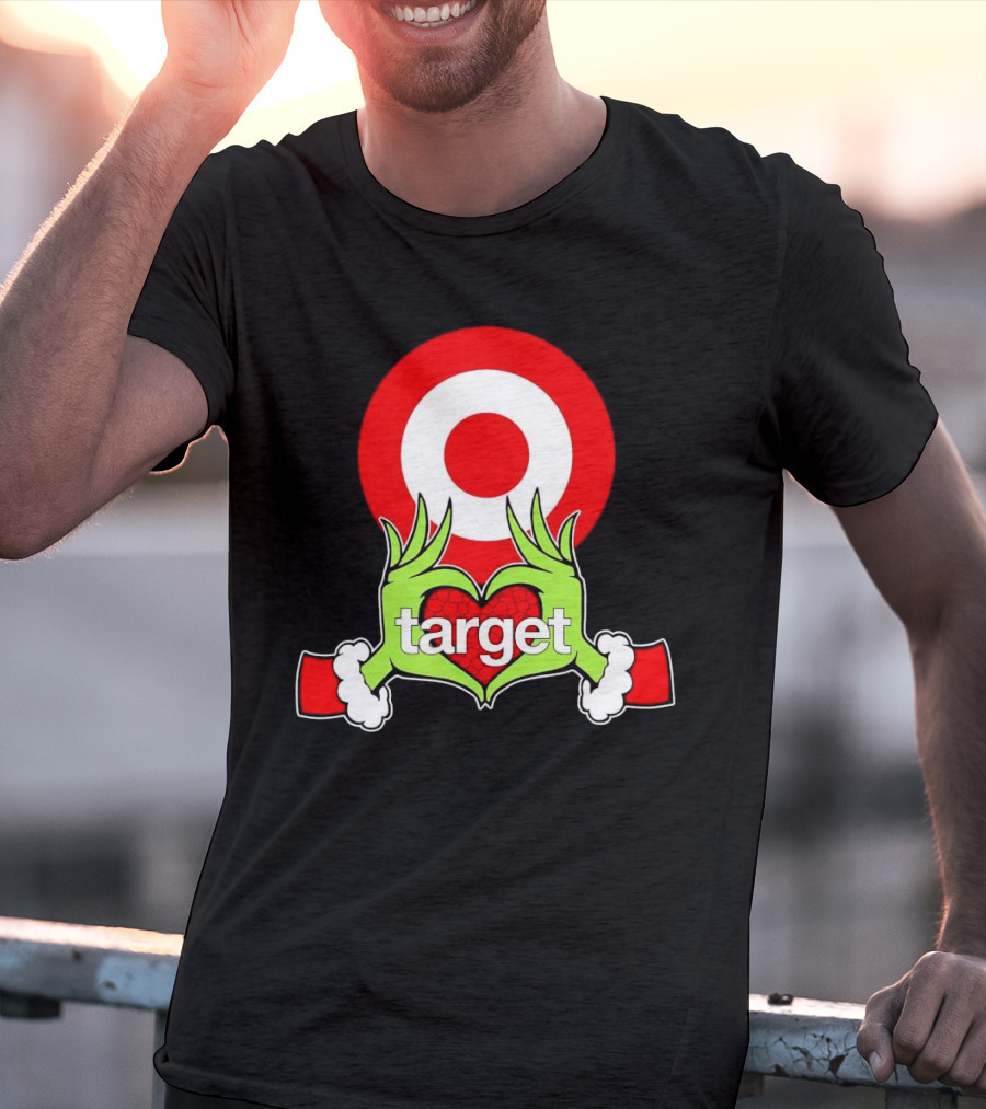 Grinch Hands Holding Heart In Front Of Target Christmas T-Shirt