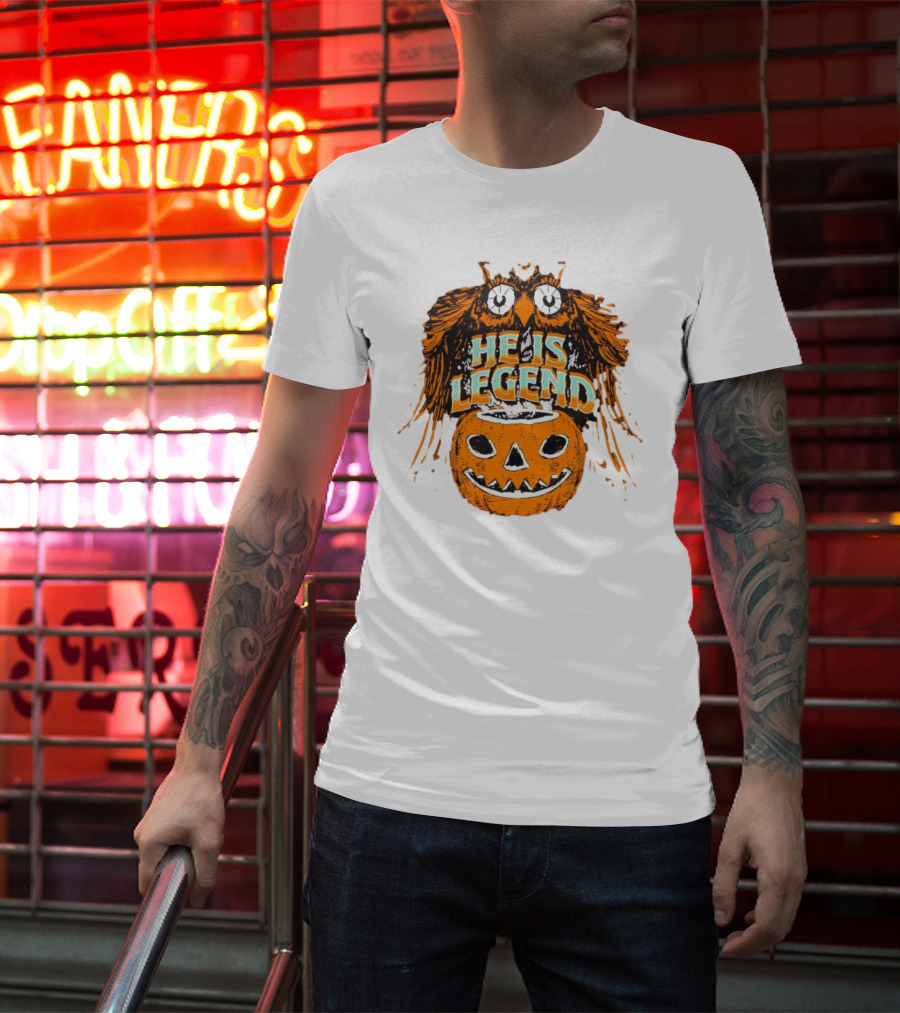 HE IS LEGEND Pumpkin Owl Halloween T-Shirt